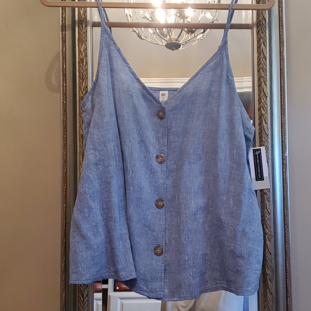 *NWT* BP woman's chambray linen cami Size M